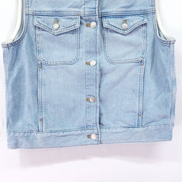 Madewell Denim Boxy Vest in Fitzgerald Wash Size Medium - Picture 9 of 15